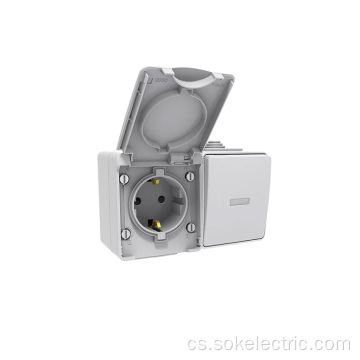 SOK 1 Way Light Switch a Schuko Socket